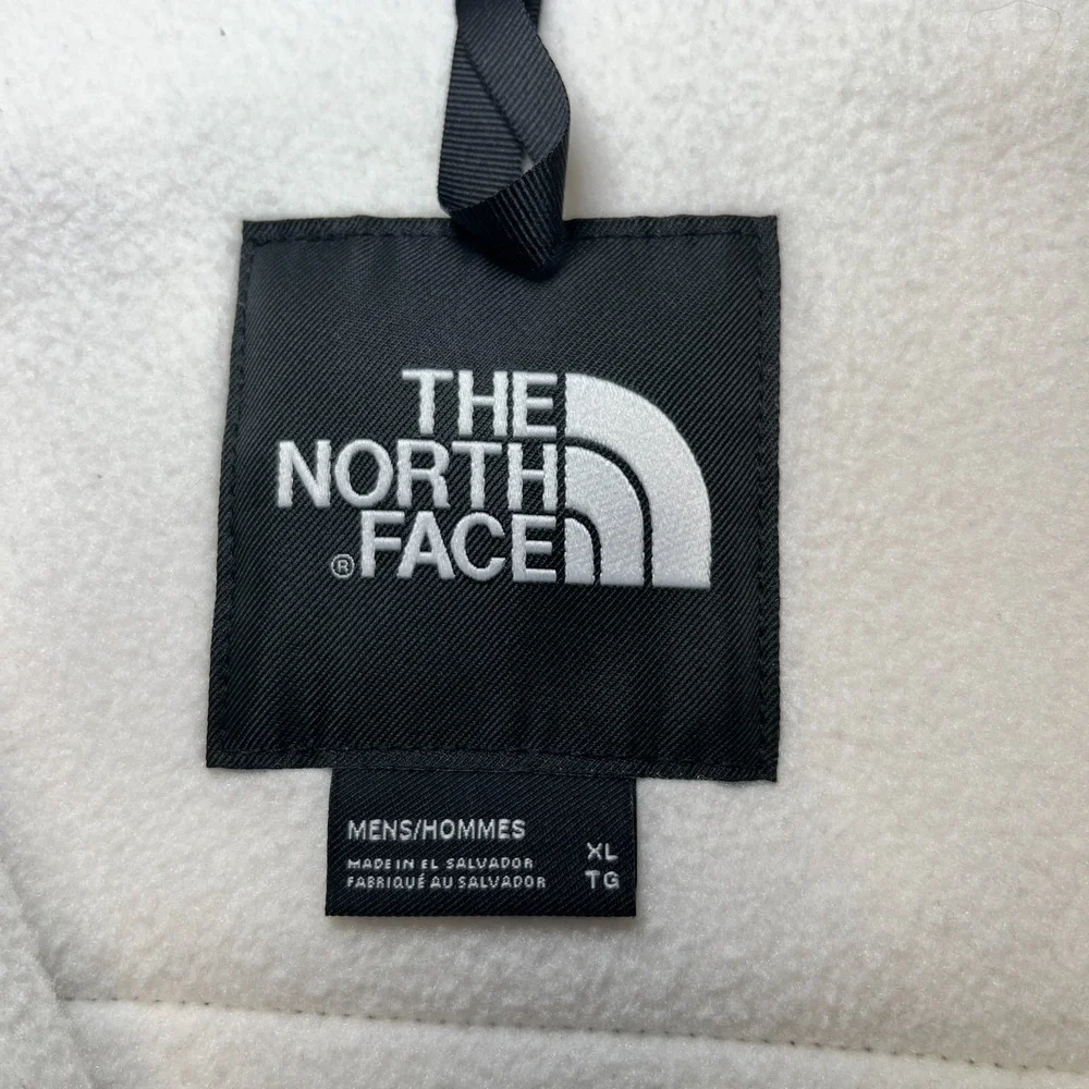 The North Face Denali Jacket Mens XL White Black Full Zip Gorpcore Hiking Fleece